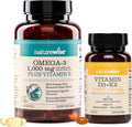 NatureWise [1 Omega 3 Fish Oil 1000mg + Vitamin E - Wild-Caught - 60 Softgels[30-Day Supply] + [1] Vegan Vitamin D3 5000IU + K2 - Organic Coconut MCT Oil - 30 Softgels[30-Day Supply]