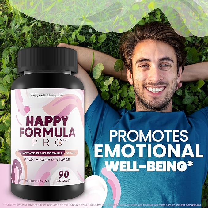 Happy Formula Pro - Our Best Happy Pills Vitamin D Mood Support Supplement - Happpy Supplements Natural Mood Support Supplements for Women Mood Support Supplements for Men - Postpartum Mood Support