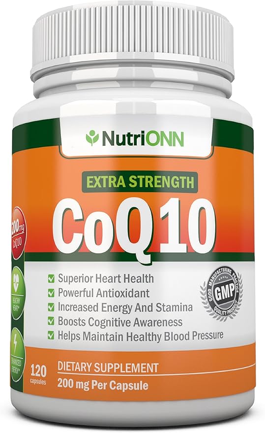 CoQ10 200mg (Double Strength) 120 Capsules - High Absorption Coenzyme Q10 - Scientifically Proven Extra Strength CoQ10 Ubiquinone - 4 Month Supply