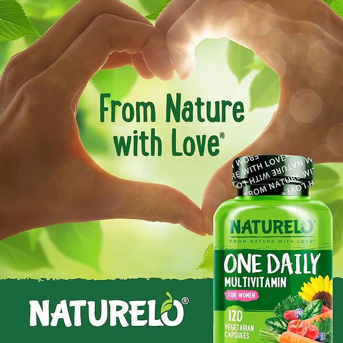 NATURELO Calcium Supplement for Bone Strength with Calcium 600mg - 240 Capsules and One Daily Multivitamin for Women - 120 Capsules - 4 Month Supply Bundle