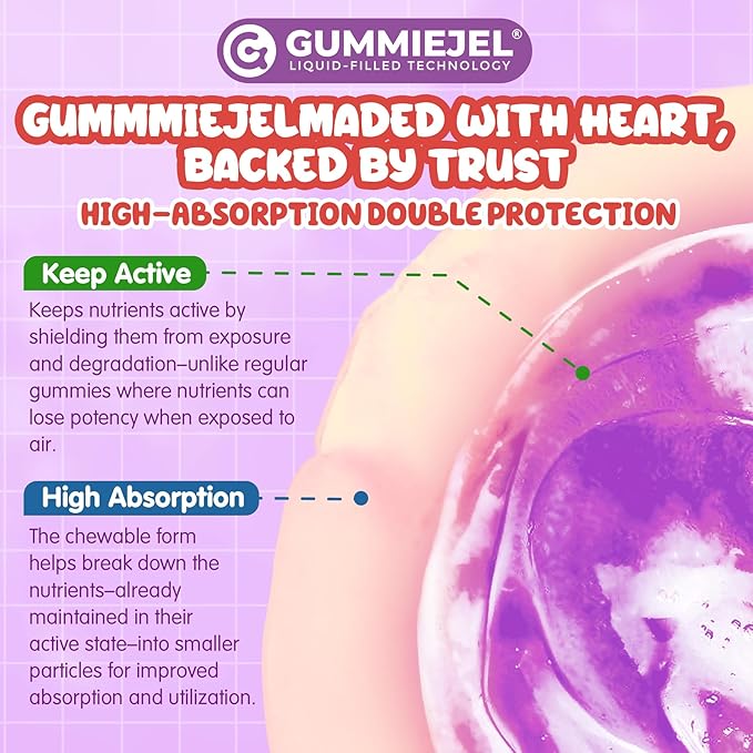 Kids Focus Gummies - Brain Supplements with Vegan Omega 3 DHA Phosphatidylserine L-Theanine L-Tyrosine Methylated B6 &amp B12 for Kids &amp Teen Support Attention Memory Nootropic Sugar Free