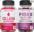 Atlantis Nutrition Collagen 60 Gummies + Sugar Free Prebiotic Fiber Gummies for Adults 2-Pack (120 Gummies)