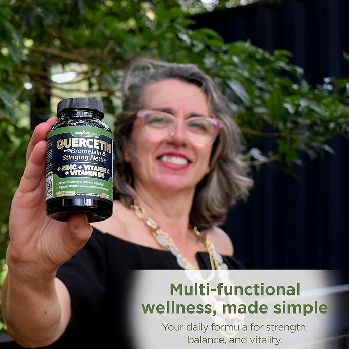 Quercetin with Vitamin C and Zinc - Nettle Quercetin - Quercetin 500mg - Quercetin with Bromelain - Zinc Quercetin + Vitamin D3 - 120 Veggie Caps - (Non-GMO Gluten-Free Vegan) - 4 Month Supply