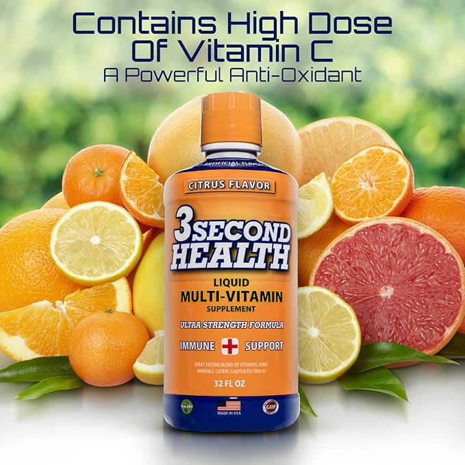 Liquid Multivitamin - Vegan - Non GMO - Gluten Free - Dairy Free - Soy Free - No Artificial Flavors or Preservatives - 32 Servings - GMP - USA Made - Boost Energy and Mental Clarity