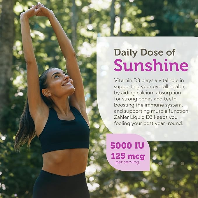 Zahler Liquid Vitamin D3 5000 IU - for Adults Bone &amp Immune Health - Vitamin D3 Supplements for Women &amp Men (1 fl oz)