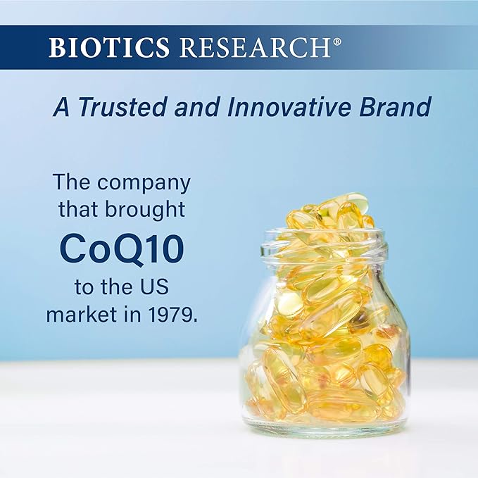 BIOTICS RESEARCH Coq Zyme 100 Plus 100 mg Emulsified Co Q10 High Absorption Added B-Complex Vitamins Heart Health Healthy Energy Levels 60 Capsules