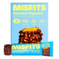 Misfits Vegan Protein Bars - Sweet &amp Salty Caramel Popcorn | Nutrition Bars - 15g Protein 1g Sugar Plant-based Low Carb Non-GMO Gluten Free Snacks | Pack of 12