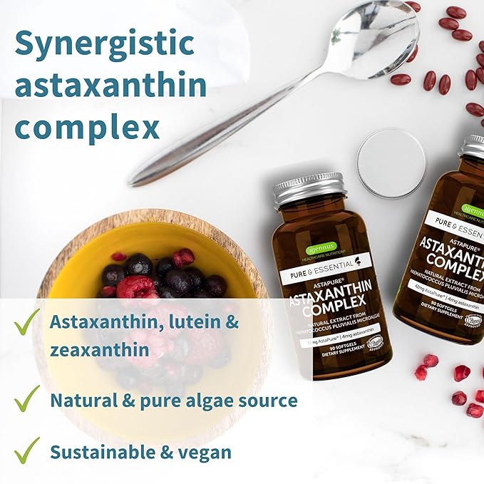 Multivitamin &amp Minerals for Men + Astaxanthin Complex Vegan Bundle Sustained Release Advanced Multivitamin + 4 mg H. Pluvialis Natural Astaxanthin by Igennus