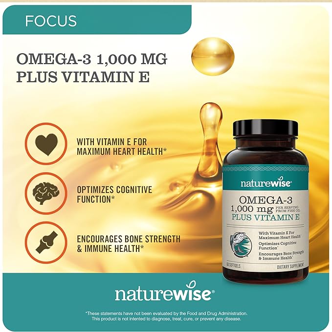 NatureWise Vitamin D3 5000IU (125mg) 360-Count + Omega-3 Fish Oil 1000mg with Vitamin E 180-Count - Bundle for Immune Bone Heart Health Support - Gluten Free Non-GMO Halal Gelatin
