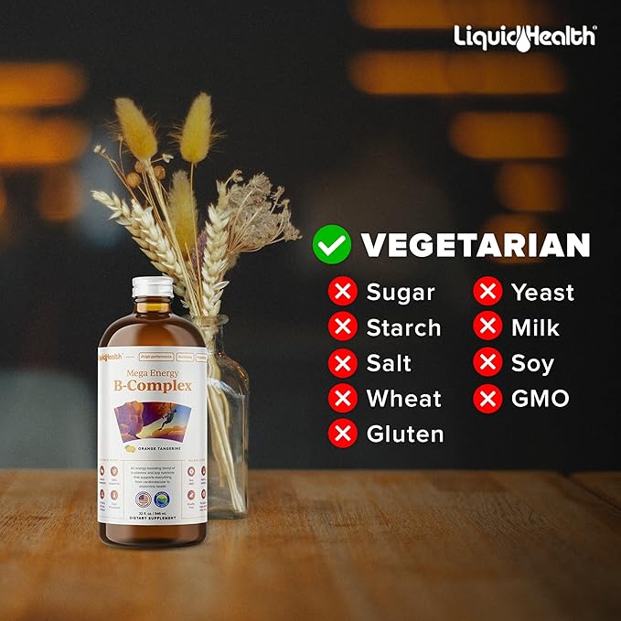 LIQUIDHEALTH Liquid Multivitamin for Kids Children and B Complex Liquid Super Energy Boost B Vitamins Supplements