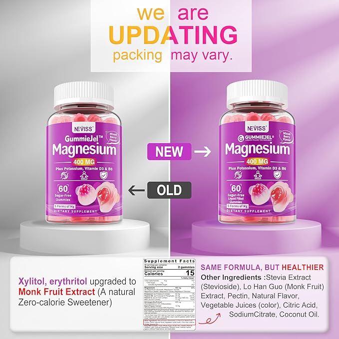 Magnesium Gummies 400mg | 5-in-1 Magnesium Complex for Women &amp Men: Mag Glycinate Citrate Malate Chloride &amp Taurate | w/Ashwagandha D3 &amp Zinc for Relaxtion MoodEnergy | Sugar-Free V