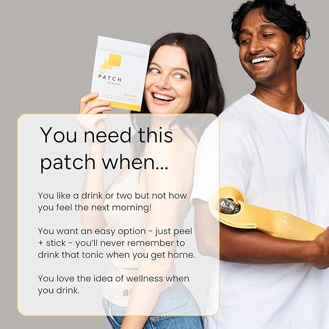 The Patch Remedy Recover Patch | Glutathione Milk Thistle NAC Ginger Ginseng &amp Prickly Pear | 30 Patches