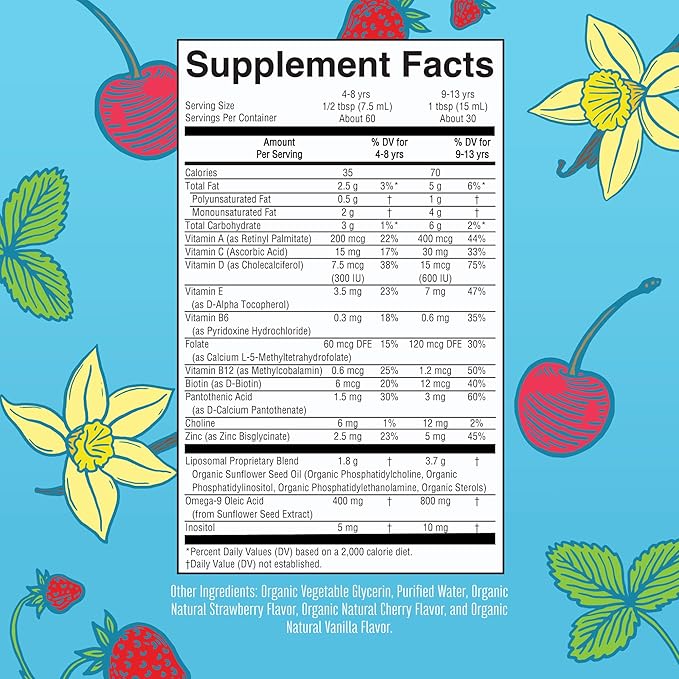 MaryRuth Organics Kids Multivitamin Liposomal | Vegan Sugar-Free Vitamins for Kids | Ages 4+ | 2 Month Supply | 15.22 Fl Oz