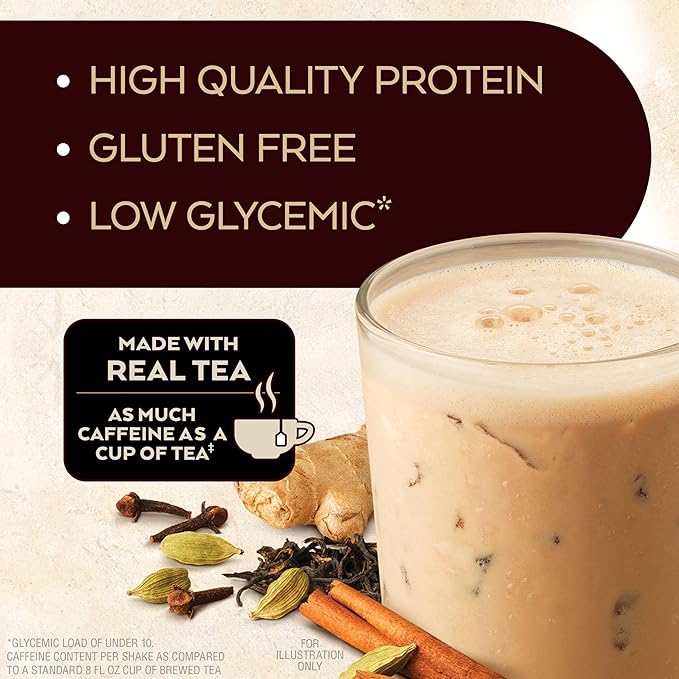 Atkins Energy Shake Creamy Caramel with B Vitamins and Protein Keto-Friendly and Gluten Free 4 Count(Pack of 3) Bundle with Atkins Chai Tea Latte Protein Shake 15g Protein Low Glycemic