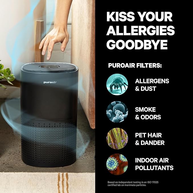 PuroAir 240 HEPA Air Purifier for Home Large Rooms - Covers Up To 1000 Sq Ft - Filters Up To 99.9% of Pollutants Smoke Pollen Dust - Quiet HEPA Air Filter - Air Purifiers for Bedroom