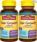 Nature Made Hair-Growth Softgels Clinically Studied Lustriva + Biotin Vitamin C &amp A Hairs Growth Vitamins - Support Healthy Hair as You Age 30 Softgels 30 Day Supply (Pack of 2)