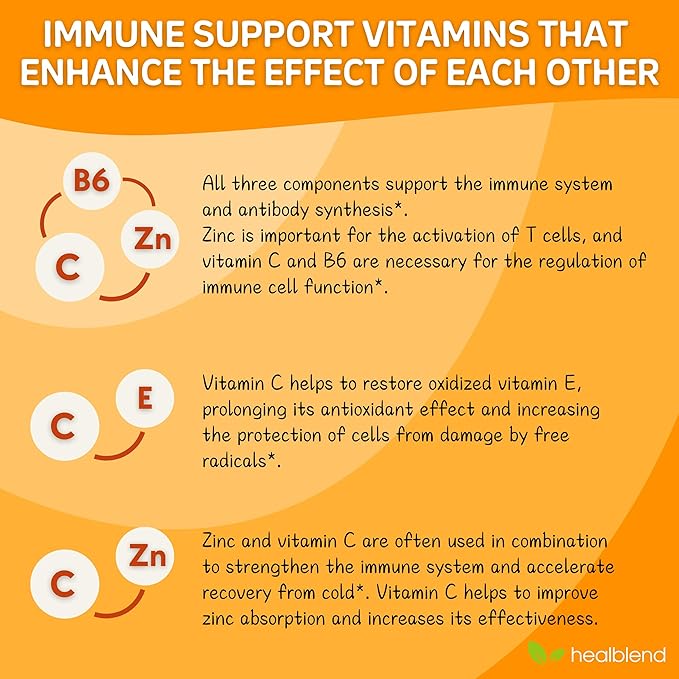 healblend 10 in 1 Immune Support Supplement Booster with Elderberry Zinc Echinacea Turmeric Lactobacillus Acidophilus for Adults [120 Capsules]
