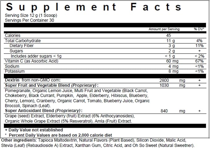 Biopharma Scientific Nanoreds: Reds Superfood Fruit &amp Vegetable Powder Smoothie Mix for Digestive Health &amp Immunity with Antioxidants VitaminC Elderberry Pomegranate Berry Flavor 30 Servi