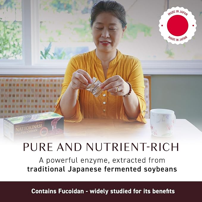 Umeken Nattokinase Plus Fucoidan Nattokinase Supplement 5000FU Natto Odor Free Easy to Take Okinawan Fucoidan Japanese Supplement 60 Counts Pack of 2