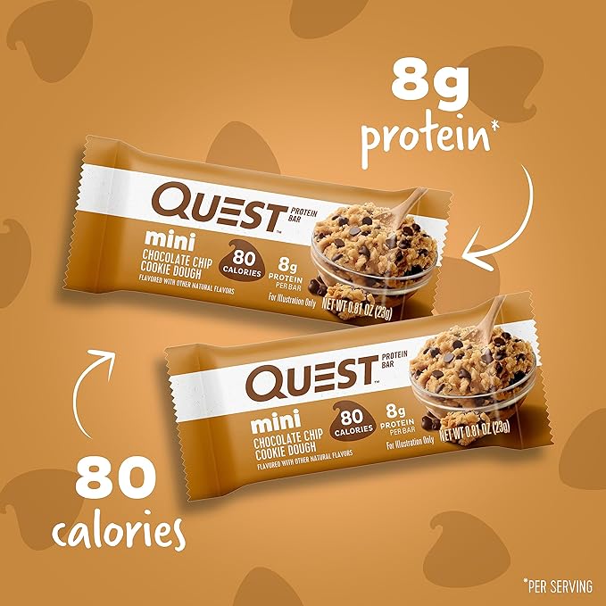 Quest Nutrition Mini Chocolate Chip Cookie Dough Protein Bars High Protein Low Carb &amp Cheese Crackers Cheddar Blast High Protein Low Carb Made with Real Cheese