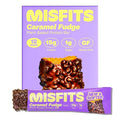 Misfits Vegan Protein Bars - Sweet Caramel Fudge | Nutrition Bars - 15g Protein 1g Sugar Plant-based Low Carb Non-GMO Gluten Free Snacks | Pack of 12