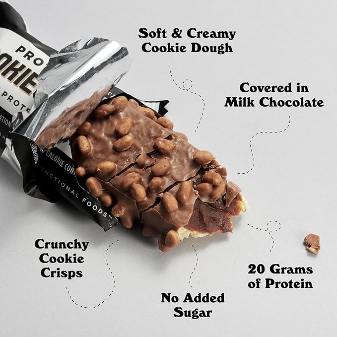 Barebells Cookies &amp Cream Creamy Crisp Bundle - 24 Count 20g High Protein Treats - Chocolate Nutrition Bar with 1g Total Sugars - On-The-Go Breakfast or Post-Workout