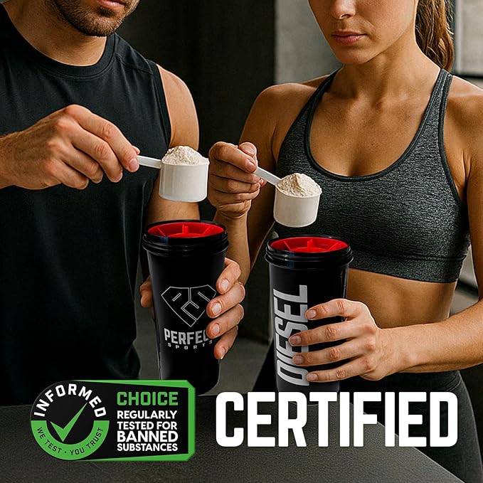 PERFECT SPORTS Diesel 100% New Zealand Whey Protein Isolate | Stevia Sweetened No Artificial Ingredients Keto | 0g Carb 0g Fat 26g Protein | 2 Pounds (Triple Rich Dark Chocolate)