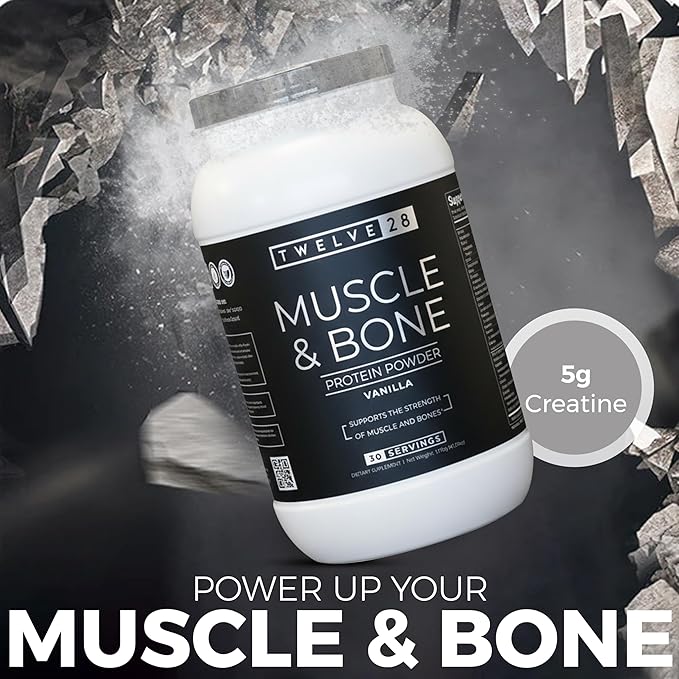 Wellness Muscle &amp Bone Protein Powder – Daily Nutrition for Active Lifestyles Muscle Support Bone Health Easy-to-Mix Vegan-Friendly &amp Vanilla Flavor – 30 Servings