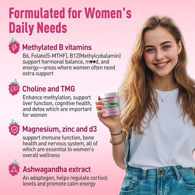 Methylated Multivitamin 7g Prebiotic Fiber Gummies for Women