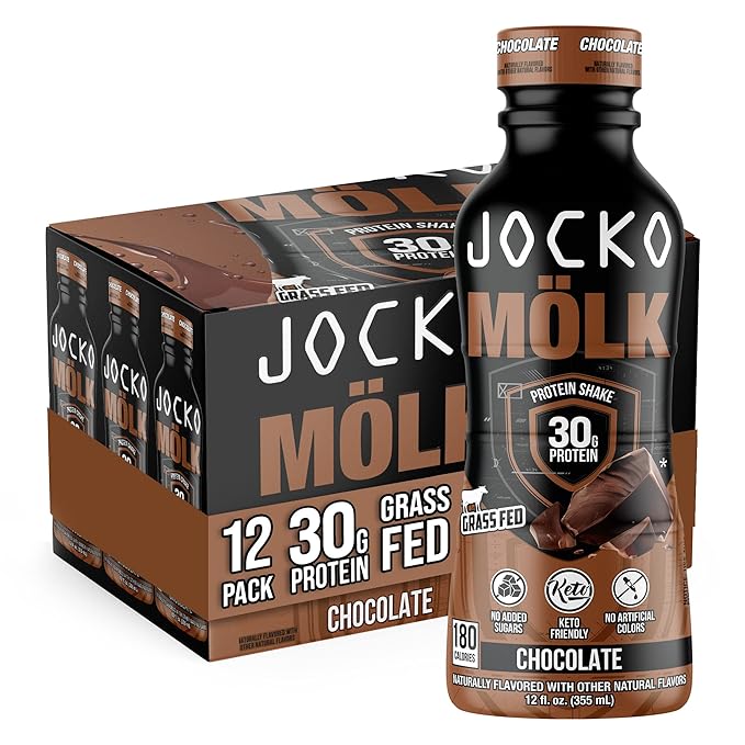 Jocko Fuel Mölk RTD Protein Shakes Bundle - Chocolate &amp Sweet Cream Coffee (24 Pack)