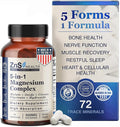 Spectrum 5 Magnesium Complex for Women &amp Men – 5 Magnesium Complex Supplement with Glycinate Malate Citrate &amp Hydroxide for Sleep Muscle Recovery &amp Calm – 500mg Vegan – 60 Capsules
