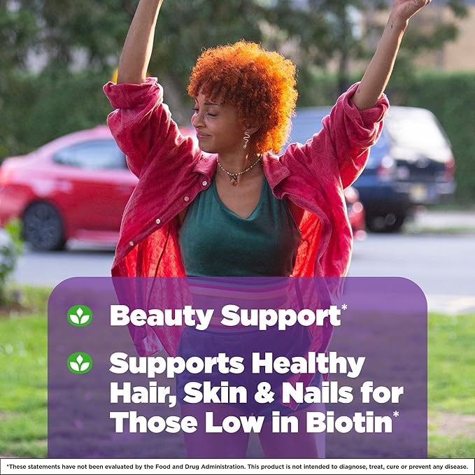 Natrol Beauty Biotin 10000mcg Dietary Supplement for Healthy Hair Skin Nails and Energy Metabolism 60 Strawberry-Flavored Fast Dissolve Tablets 60 Day Supply (Pack of 12)