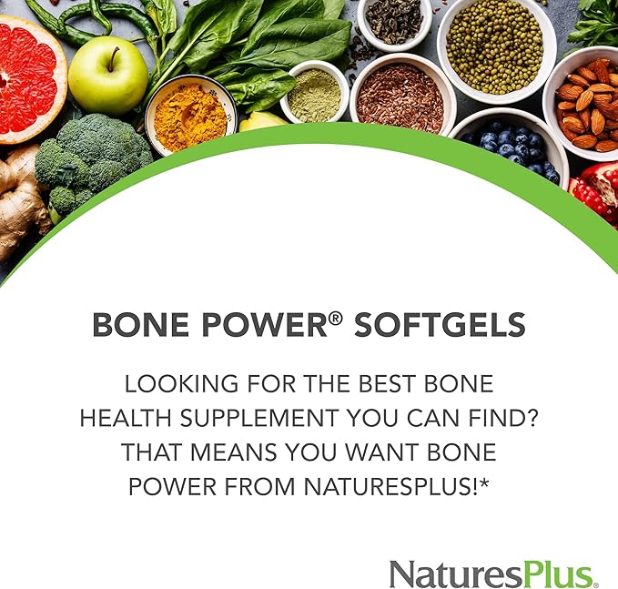 NaturesPlus Bone Power - 180 Softgels - Osteo Nutrient Complex - Dairy Free Gluten Free - 45 Servings