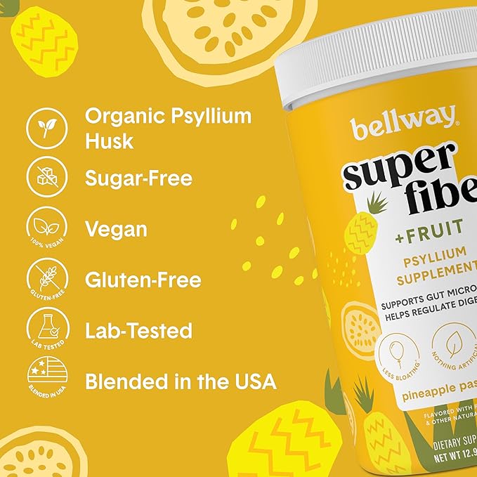 Bellway Super Fiber Powder + Fruit Pineapple Passion Fruit Super Fiber + Greens