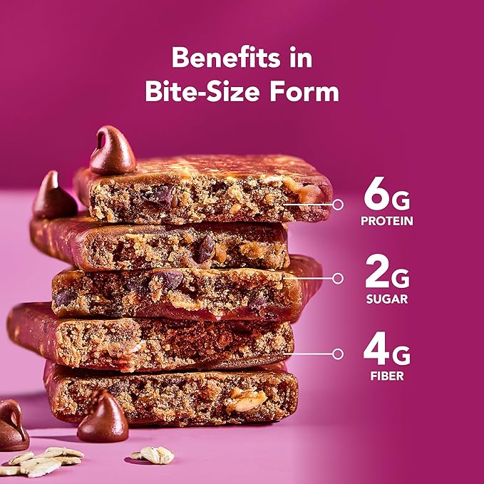 ALOHA Organic Plant Based Protein Bar MINIS | Oatmeal Chocolate Chip | GLP-1 Friendly 20 Count 24g Bars | Vegan Low Sugar Gluten Free Low Carb Non-GMO No Stevia No Soy No Sugar Alcohols