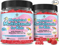 Kids Multivitamin Gummies with Omega-3 (Dha+Epa) Methylated B12 &amp Folate B6 B2 &amp Elderberry Vitamin D3 C A E Zinc Postbiotics Choline | for Brain Eye &amp Immune Clean Sugar Free
