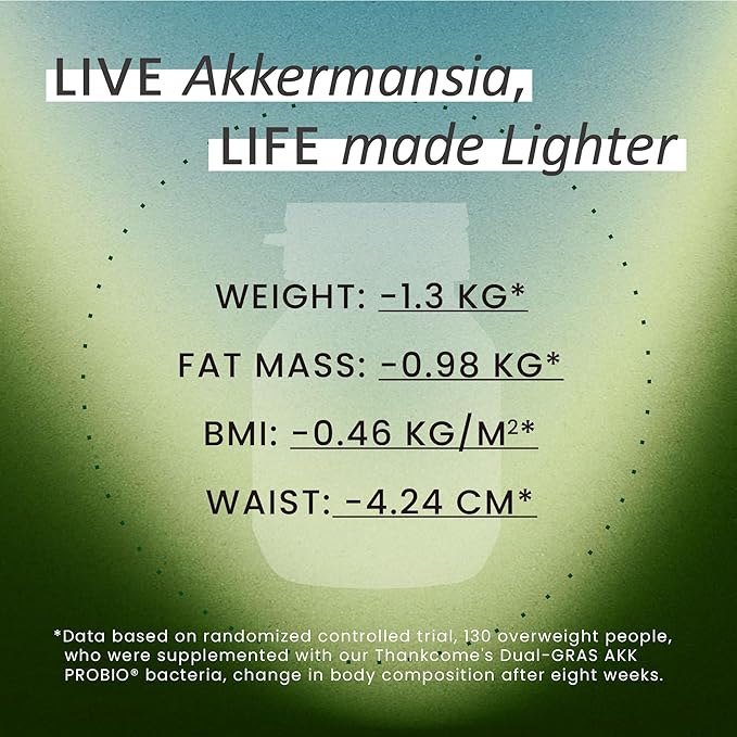 60 Billion Akkermansia Muciniphila with Bifidobacterium Supports GLP-1 Production Naturally Gut Health Appetite &amp Craving Control Made in USA 30 Servings