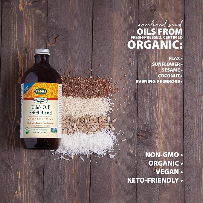 UDO’s Triple Omega 3-6-9 DHA Oil Blend 8.5 oz - &amp Gluten Free
