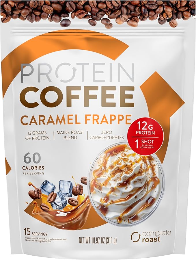 Complete Roast Coffee Protein 12-18 g of Protein 0 Carbs 15 Servings (Caramel Frappe)