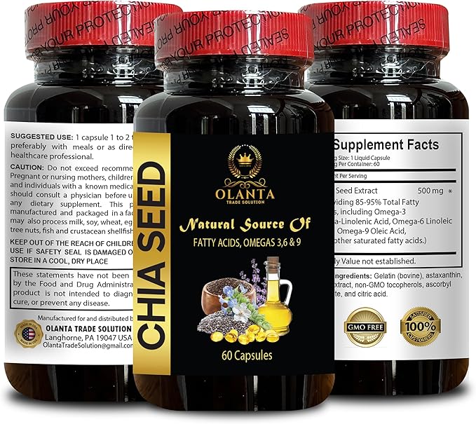 chia seeds gluten free - CHIA SEED - chia seed oil alpha lipoic acid nutritional supplements antioxidants supplements for women immune boost pills chia seeds white organic - 1 Bottle 60 Softgels