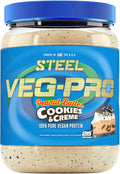 Steel Supplements Veg-PRO | Vegan Protein Powder Peanut Butter Cookies &amp Creme | 25 Servings (1.93lbs) | Vegan Protein Powder with BCAA Amino Acid | Non Dairy | Low Carb Formula