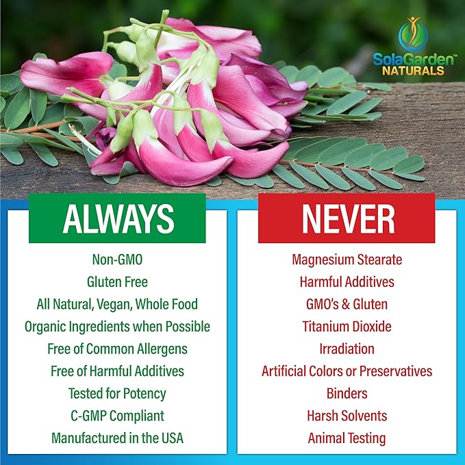 Whole Food Biotin Supplement - Contains Certified Organic Plant Based Biotin from Sesbania Agati Trees - by SolaGarden Naturals. May Support Hair Skin and Nails. 60 Non GMO Veggie Capsules.