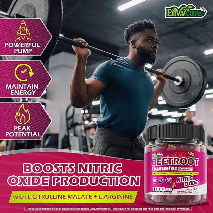 2PACK Organic Beet Root Gummies with L-Citrulline &amp L-Arginine + Methylated Multivitamin for Men Gummies