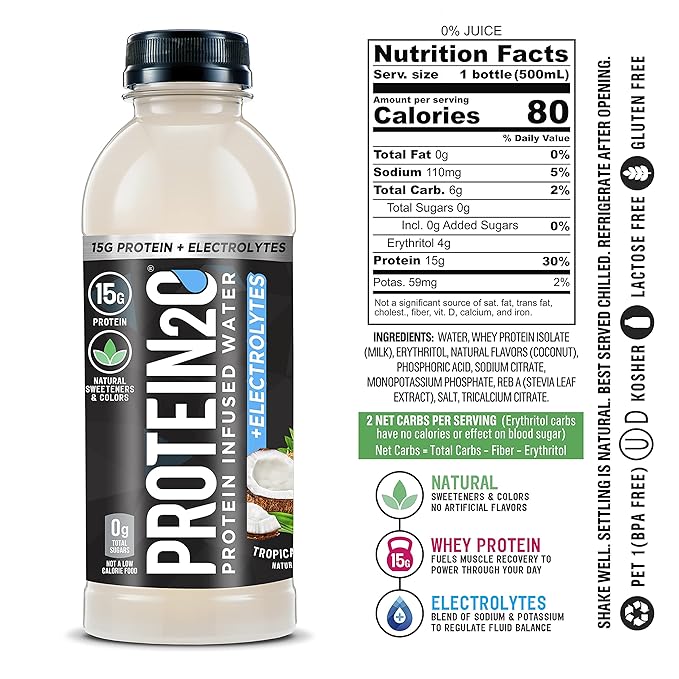 Protein2o 15g Whey Protein Isolate Infused Water Plus Electrolytes Sugar Free Sports Drink Ready To Drink Gluten Free Lactose Free Electrolyte Variety Pack 16.9 fl oz Bottle (12 Count)