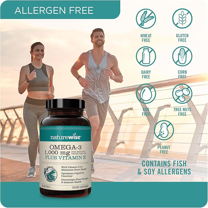 NatureWise Vitamin D3 5000IU (125mg) 360-Count + Omega-3 Fish Oil 1000mg with Vitamin E 180-Count - Bundle for Immune Bone Heart Health Support - Gluten Free Non-GMO Halal Gelatin
