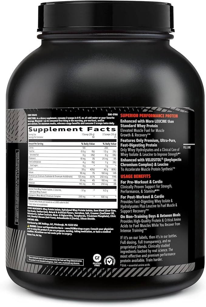 GNC AMP Wheybolic Protein Powder Targeted Muscle Building and Workout Support Formula Pure Whey Protein Powder Isolate with BCAA Gluten Free Salted Caramel Apple 25 Servings