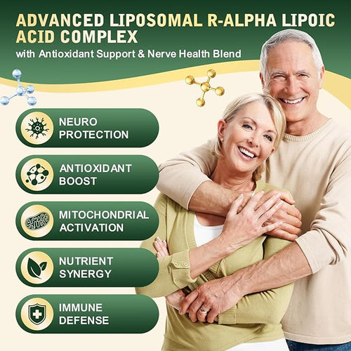 2PCS R Alpha Lipoic Acid Liquid Drops 600mg – ALA Supplement Nerve Savior for Neuropathy for Nerve Energy &amp Metabolism Support - Extra Strength with Turmeric Selenium C E &amp B12 Strawberry
