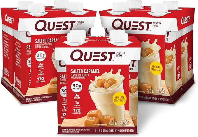 Quest Nutrition Salted Caramel Protein Powder 26g Protein 1g Sugar Low Carb Gluten Free &amp Ready to Drink Salted Caramel Protein Shake High Protein Low Carb Gluten Free
