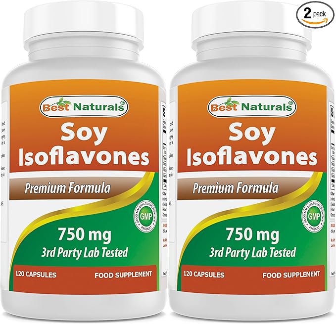 Best Naturals Soy Isoflavones 750 mg 120 Capsules (120 Count (Pack of 2))