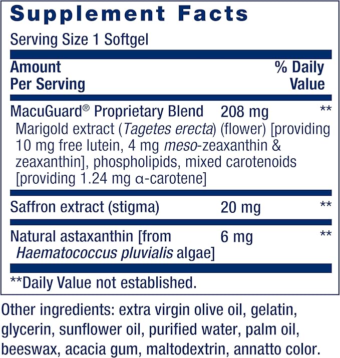 Life Extension Macuguard Eye Health Supplement with Lutein Meso-Zeaxanthin Saffron &amp Astaxanthin - 60 Count and Super K Vitamin K1 K2 MK-7 MK-4 Vitamin C - 90 Softgels
